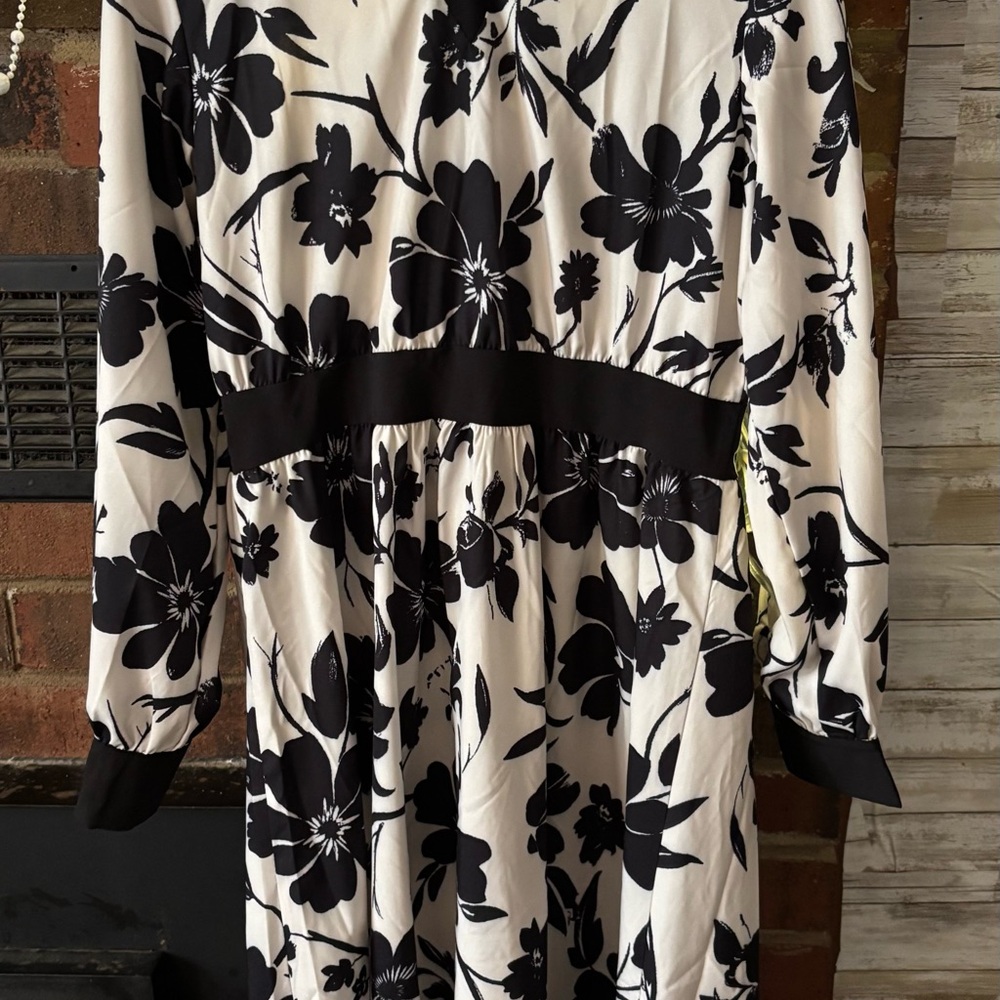 Elegant Black and White Floral Dress
